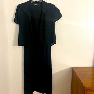 Vintage Sleeveless maxi black dress with sheer blouse